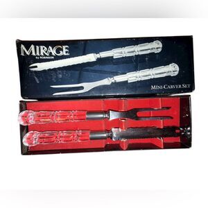 1970s Vintage Mini Carver Set Stainless Steel Knife Fork New in original box